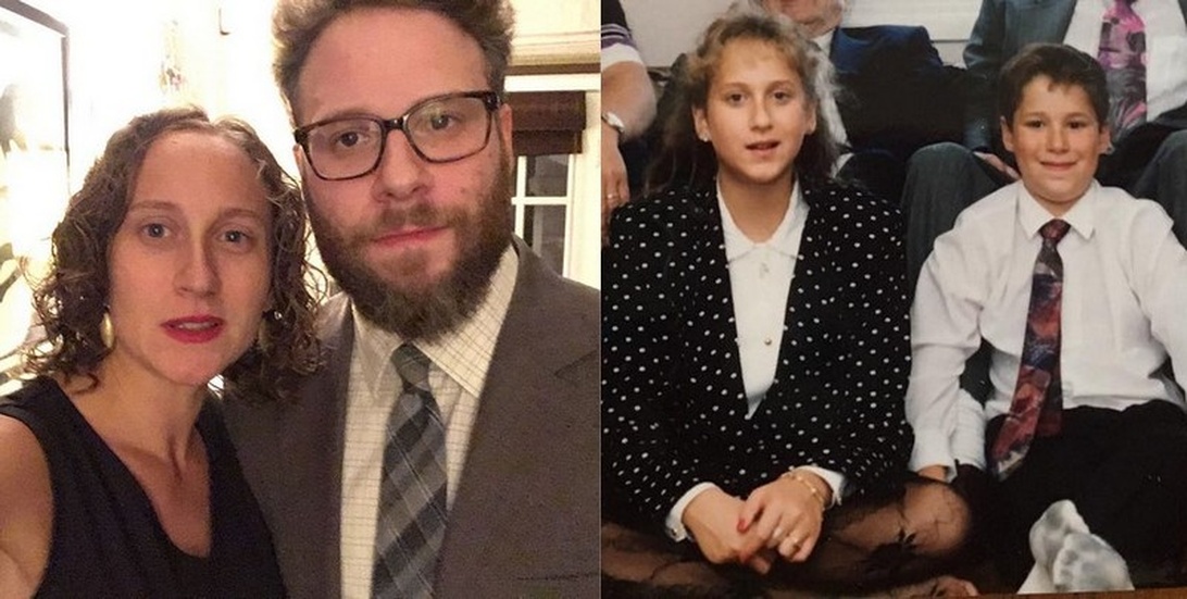 En delad bild som visar vad som verkar vara syskon i olika livsstadier. Till vänster ett samtida foto av två vuxna, och till höger vad som verkar vara ett barndomsfoto av samma individer. Detta fångar kontinuiteten i syskonrelationer över tid.